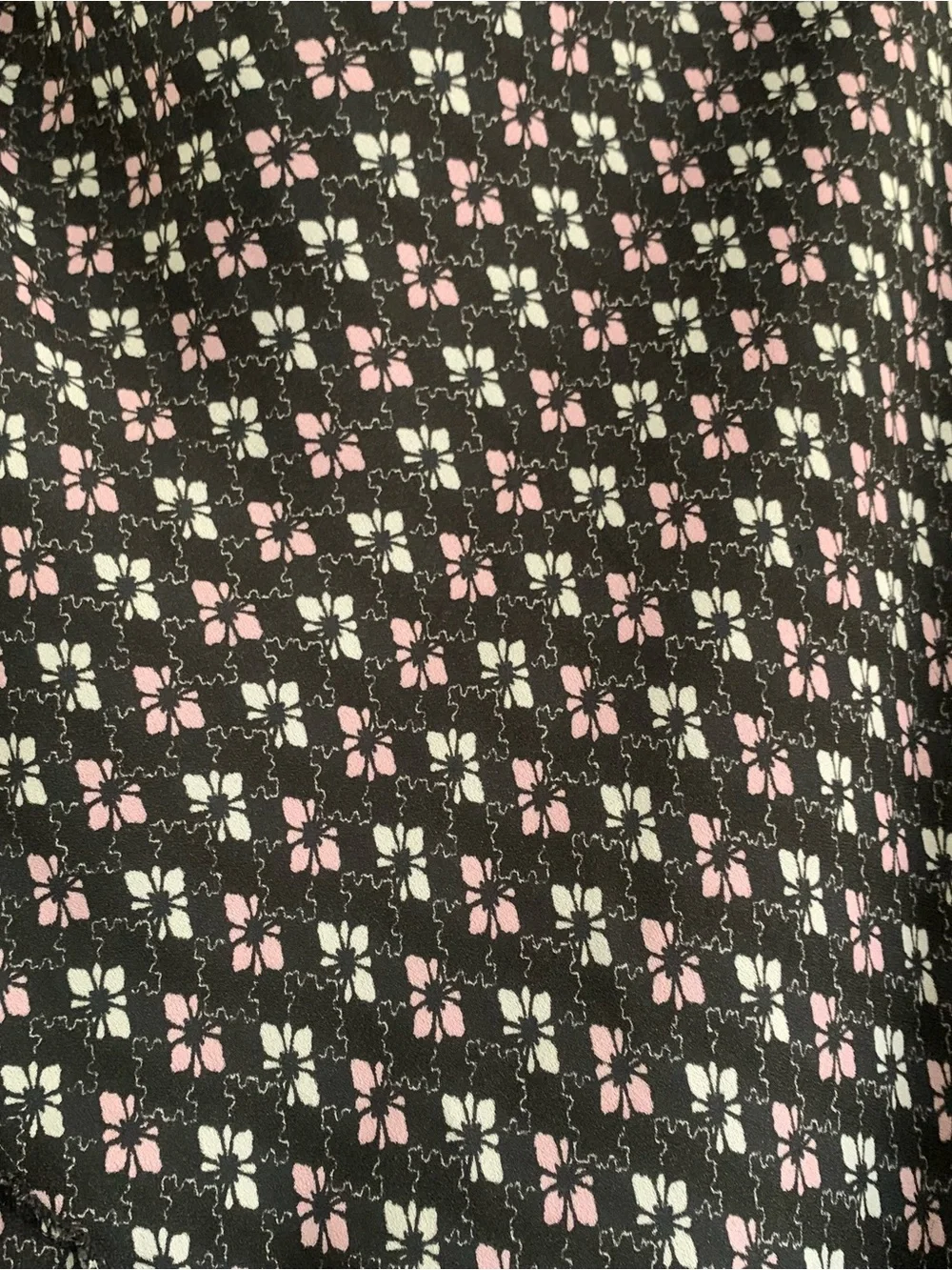Black Maxi Skirt with Pink Geometric Print